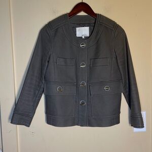 3.1 Phillip Lim Gray Military-Inspired Button Jacket